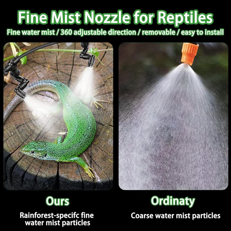 Ycxydr 2-Pack Reptile Mister Nozzles - 1/4'' Reptile Fogger Fine Mist Nozzles for Terrarium, Paludarium, Vivarium, Plants, Amphibians, Tank - Image 3